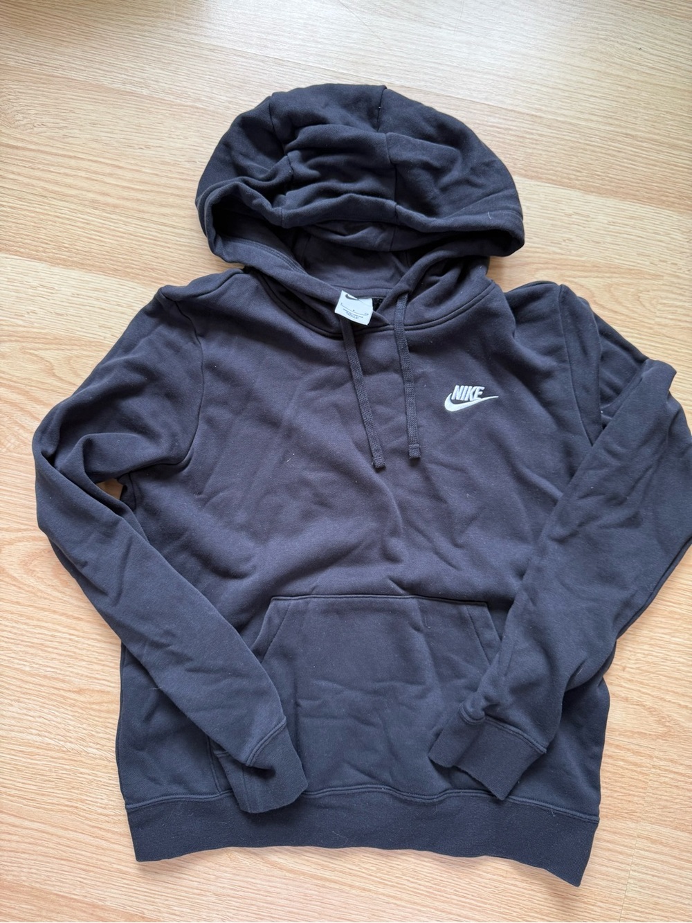 Nike Black Hoodie with White Swoosh